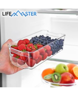 Multi-purpose Refrigerator Bins - 14 pieces Usable and Stackable Design Fridge Bin Organizer with Easy Grip Handles - Clear