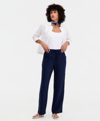 Women's 100% Linen Drawstring Pants, Created for Macy's