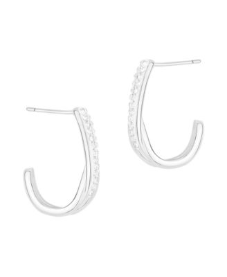 Crystal Interlock J Hoop Earrings