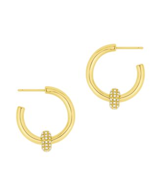 Crystal Post C Hoop Earrings