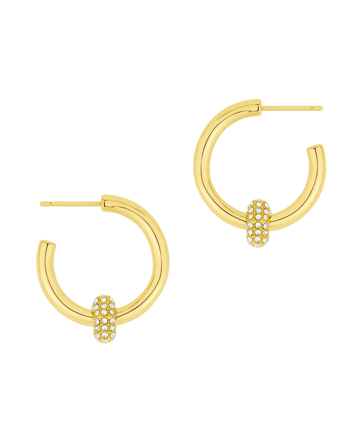 And Now This Crystal Post C Hoop Earrings