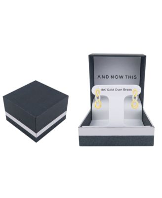 Crystal Link Drop Post Earrings