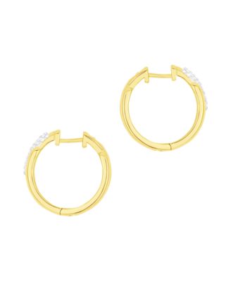 Crystal Bypass Hinged Hoop Earrings
