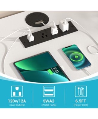 Reversible L Shaped Desk with 6 Drawers, 70.8'' Large Computer Desk with Outlets, Monitor Stand & CPU Stand