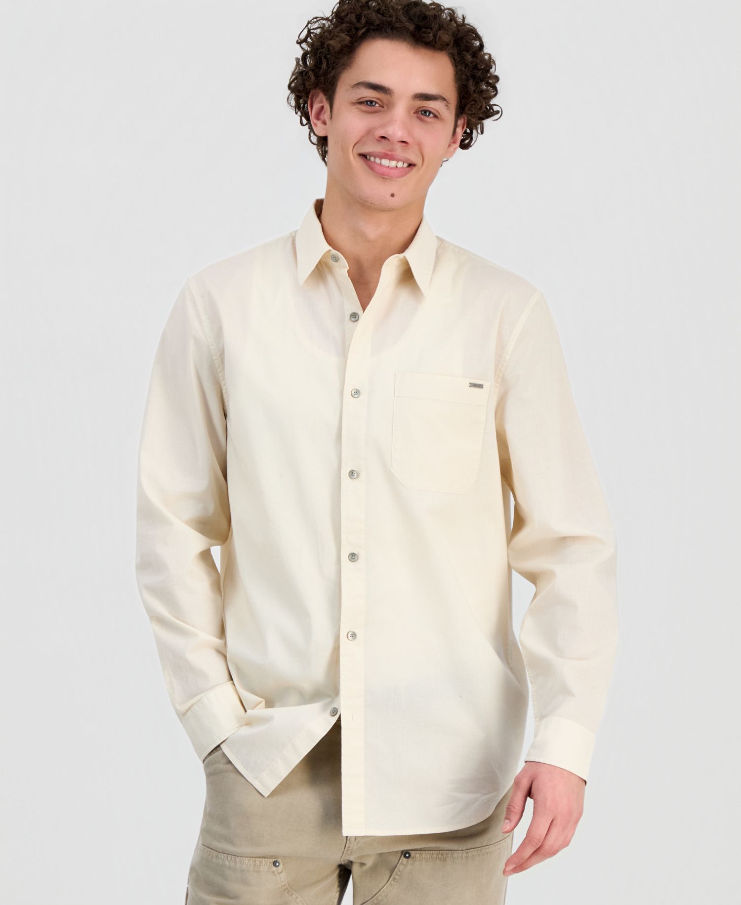 Men's Crinkle Pocket Long-Sleeve Shirt
