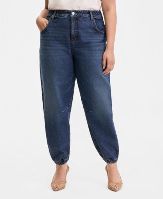 Plus Size High Rise Barrel Jeans