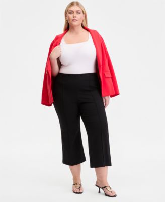 Plus Size High Rise Pull-On Ponte Pants