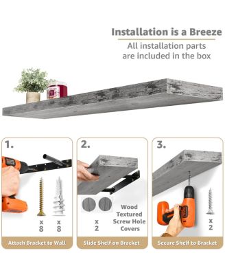 3-Pack 35-Inch Floating Wall Shelves