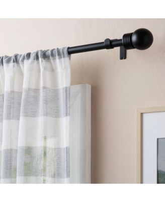 TOWN & COUNTRY LUXE Modern Sphere Single Curtain Rod and Finial Set, Adjustable Length 66"-120"