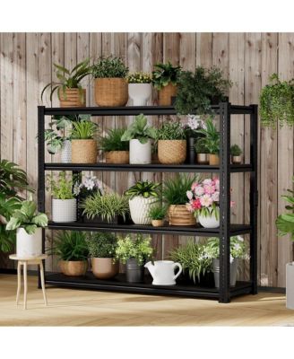 4-Tier 48 in W x 72 in H x 18 in D Adjustable Solid Plate Heavy Duty Metal Shelving Unit