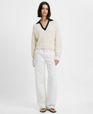 Women's Mozart Contrast Trim Knit Pull-On Sweater