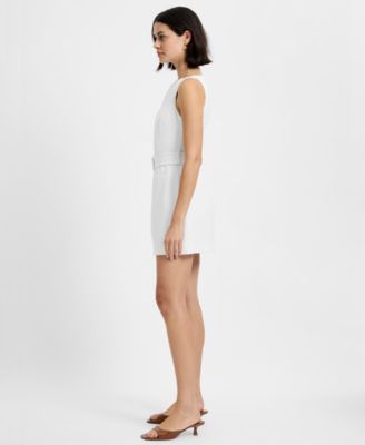 Women's Azra Twill Belted Back Zipper Mini Dress