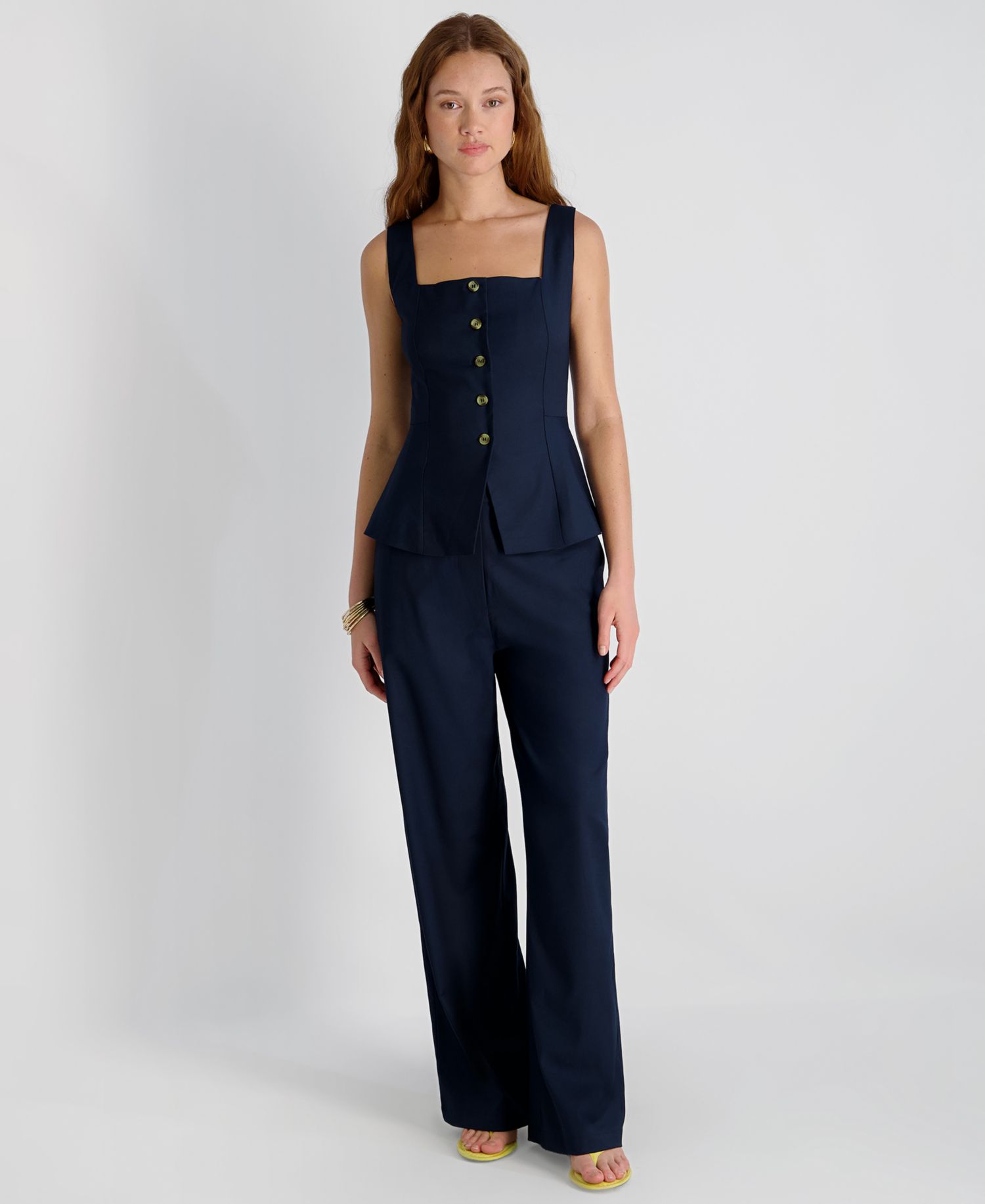 Women's Twill High-Rise Relaxed Ankle Trousers