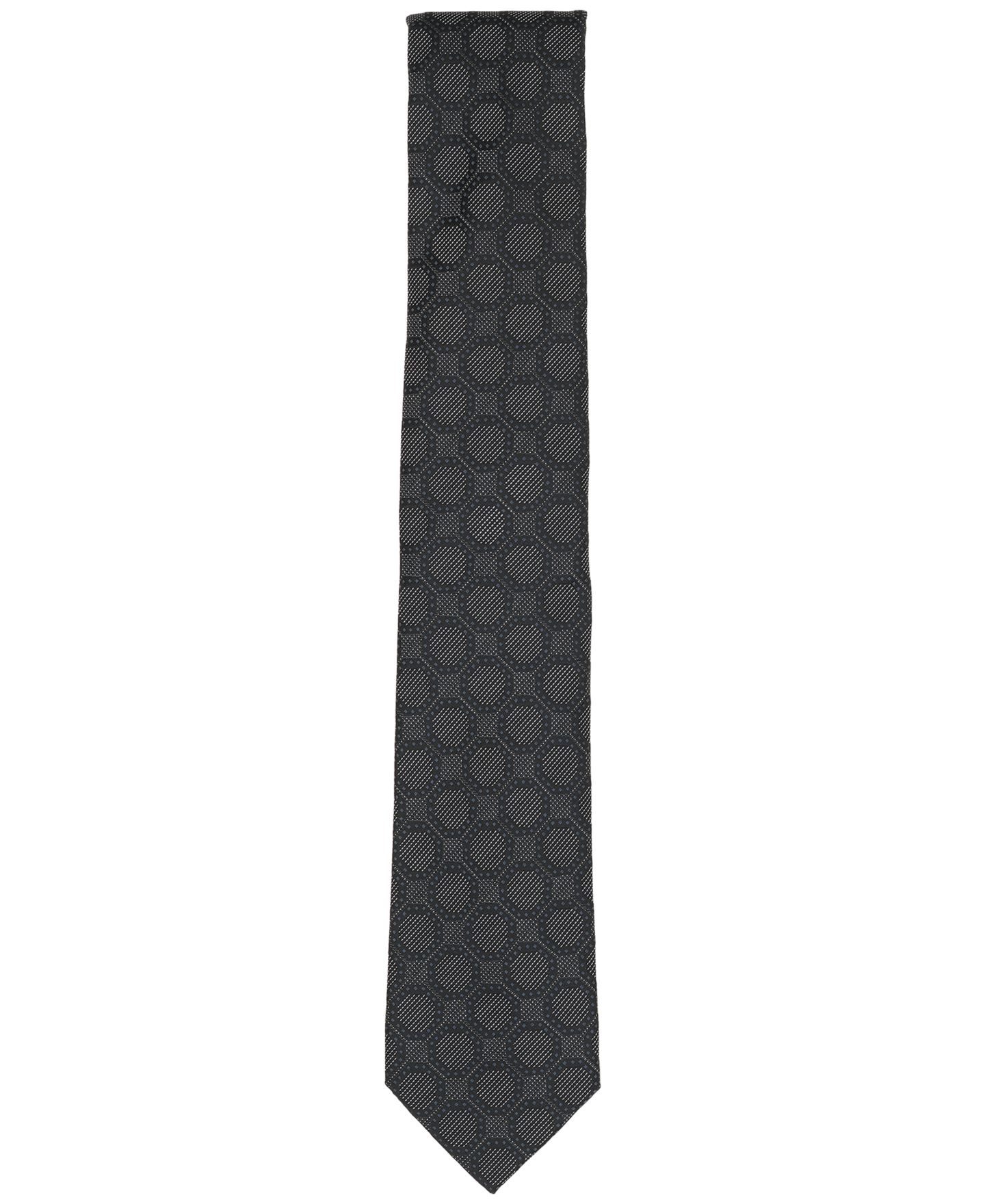 Мужской галстук Alfani Wallace Geometric Slim Tie, цвет: Чёрный — фото 2