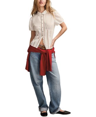 Women's Puff-Sleeve Button-Down Shirt