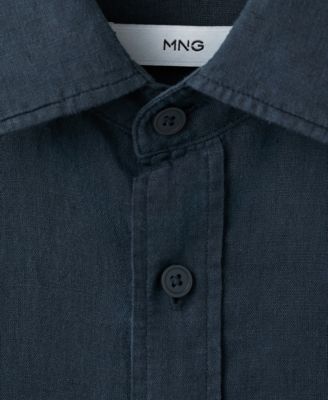 Men's Short Sleeve Linen-Blend Shirt