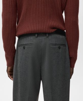 Men's Regular-Fit Pleated Flannel Pants