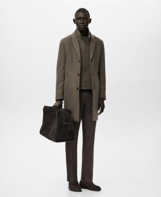 Men's Detachable Inner Collar Wool Coat