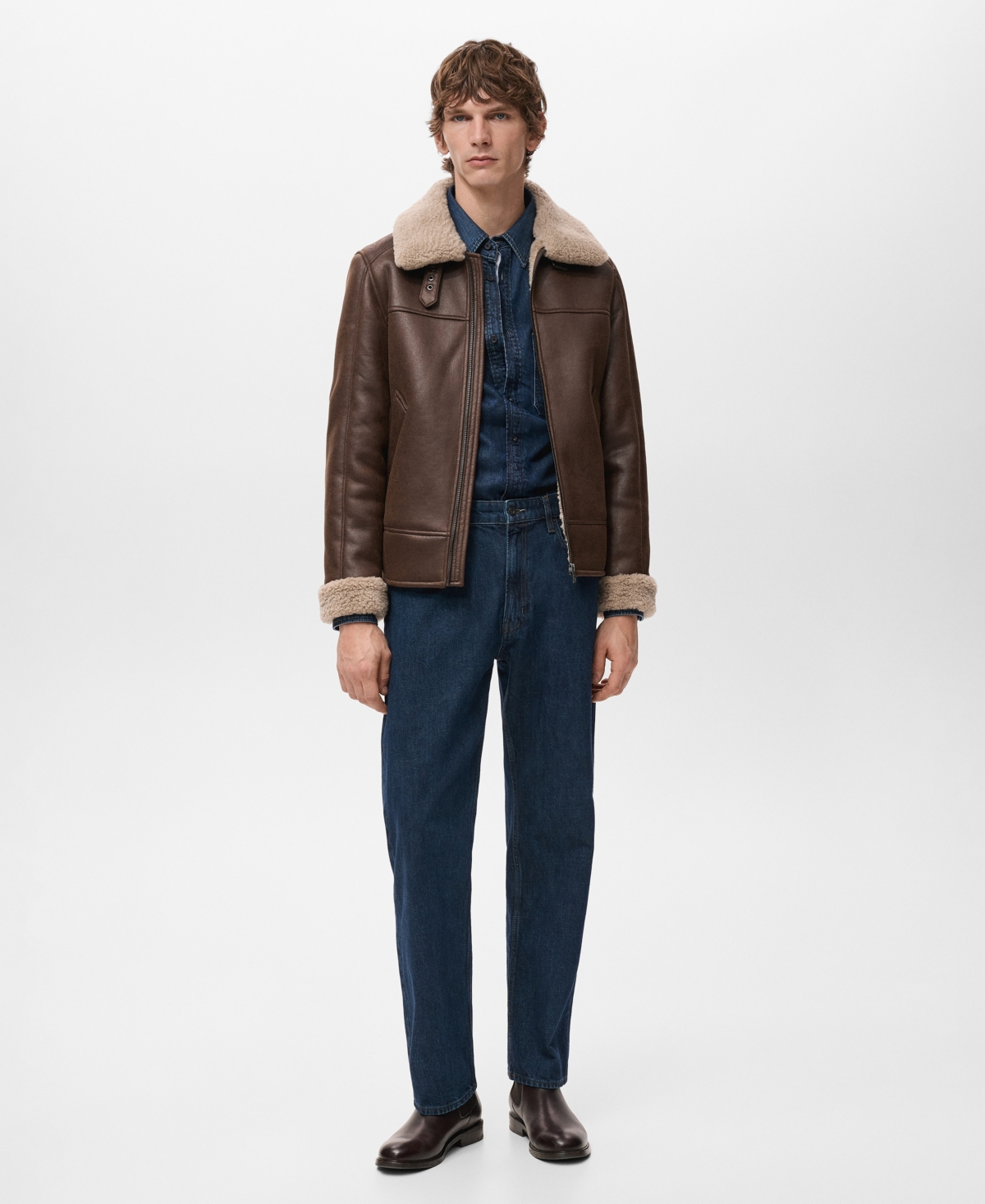 Mango Men's Double Face Sheepskin Jacket