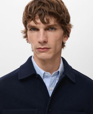 Men's Pockets Wool-Blend Jacket