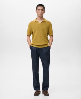 Men's Structured Cotton Knitted Polo Shirt