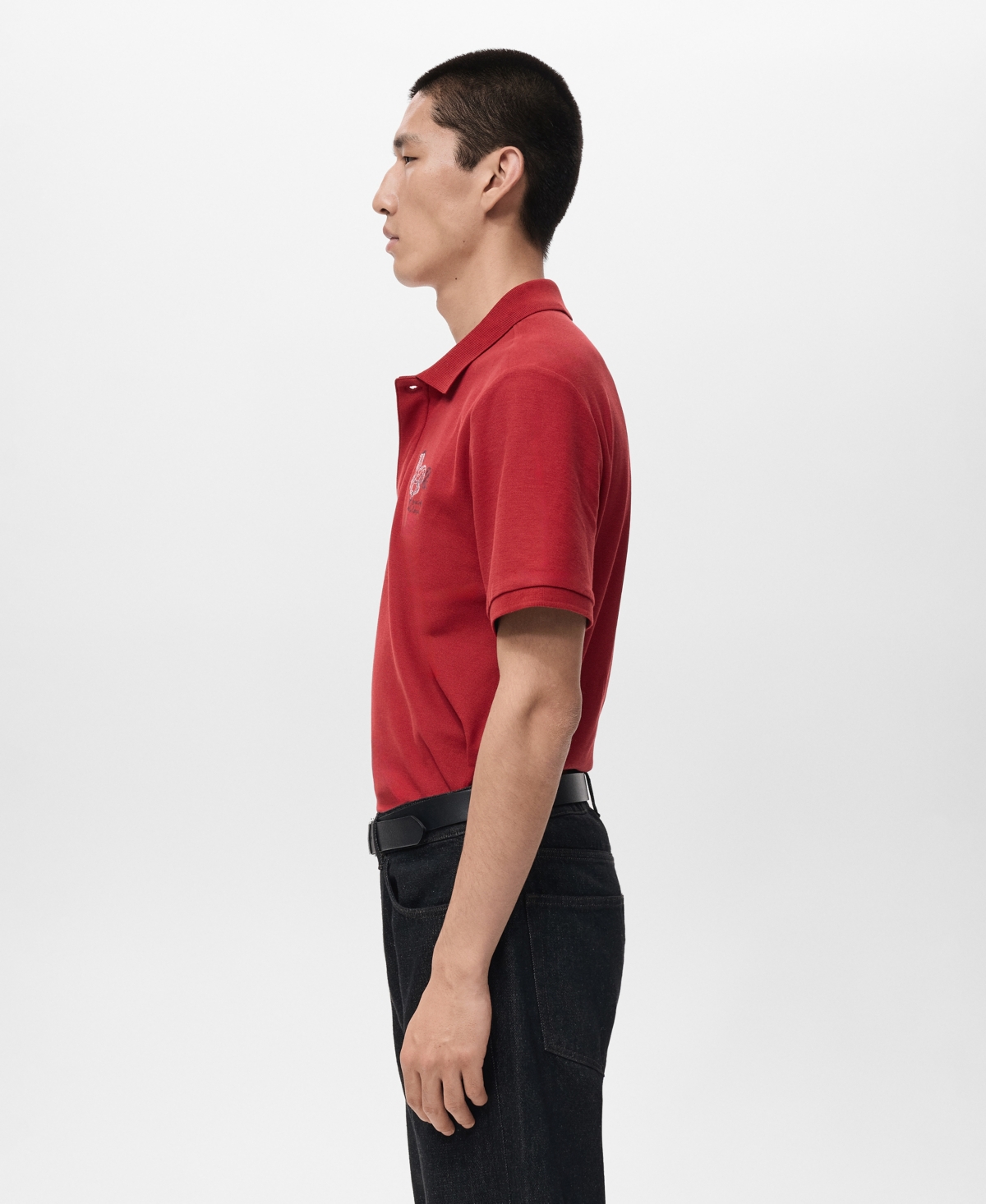 Mango Men's Short-Sleeved Cotton Polo Shirt