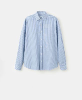 Men's Regular Fit Striped Cotton Shirt