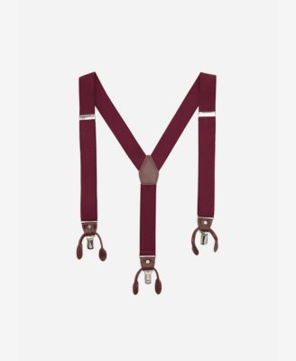 Men's Leather Details Adjustable Elastic Suspenders