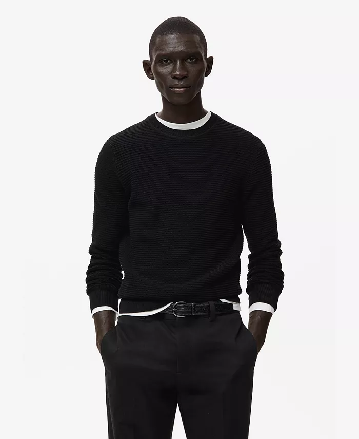 Men's Cotton Braided Sweater - thumbnail 7