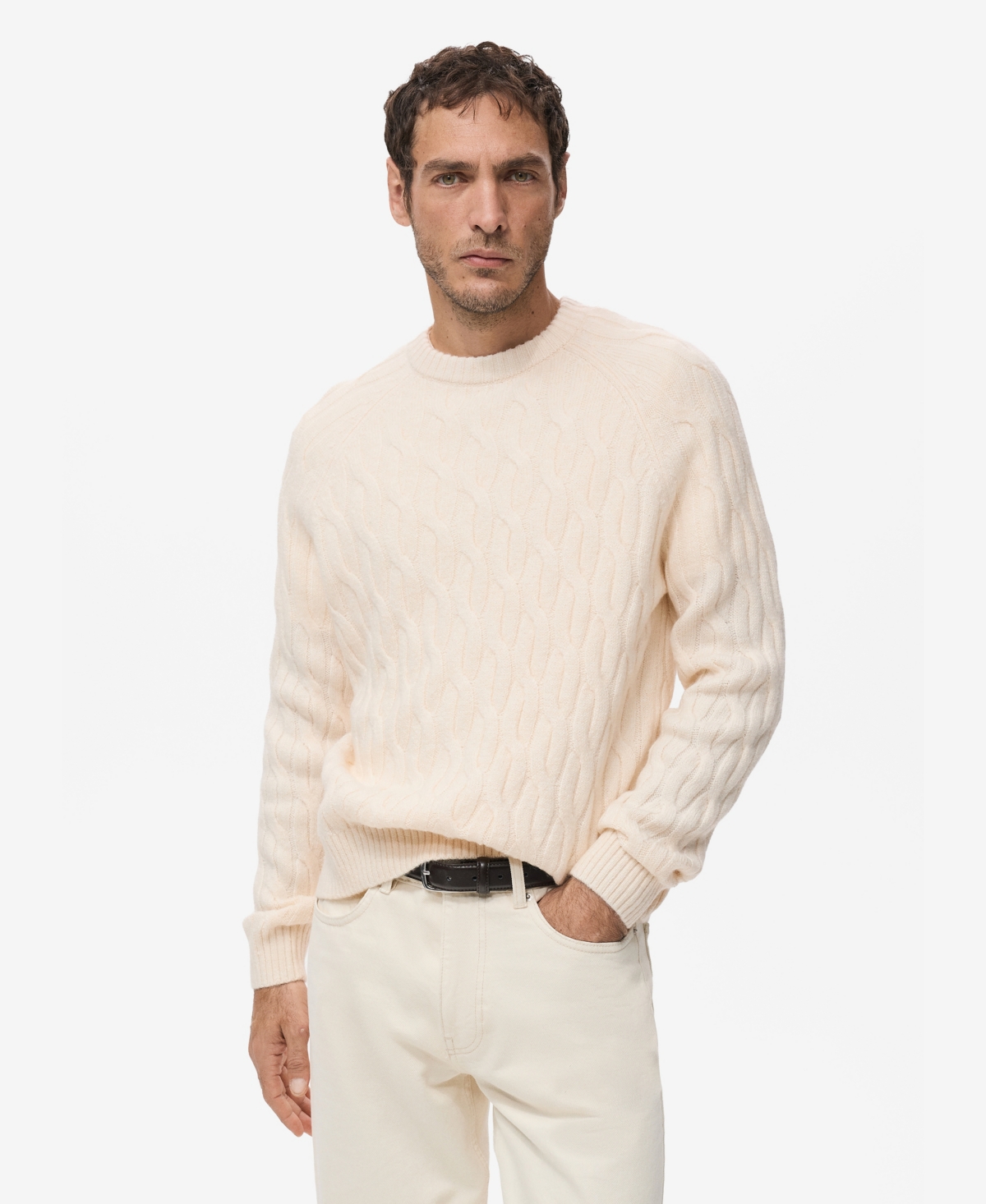 Mango Men's Cable-Knit Sweater