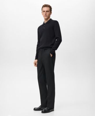 Men's Pleated Slim-Fit Pants
