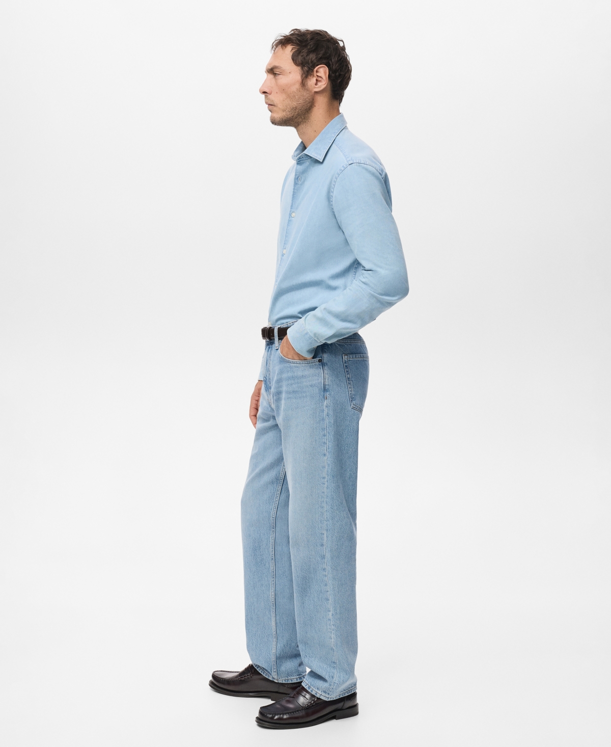 Mango Men's Moby Straight-Fit Light-Wash Jeans