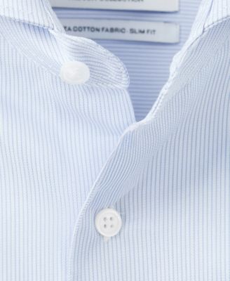 Men's Striped-Print Slim-Fit Dress Shirt