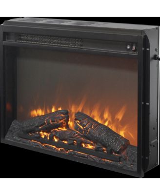 23 inch Electric Fireplace Insert Heater with Log Set & Realistic Flame, Overheating Protection without Control