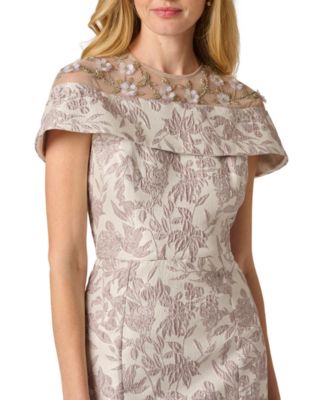 Women's Crew Neck Beaded Ball Gown