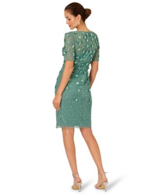 Women's Beaded Floral Sheath Dress