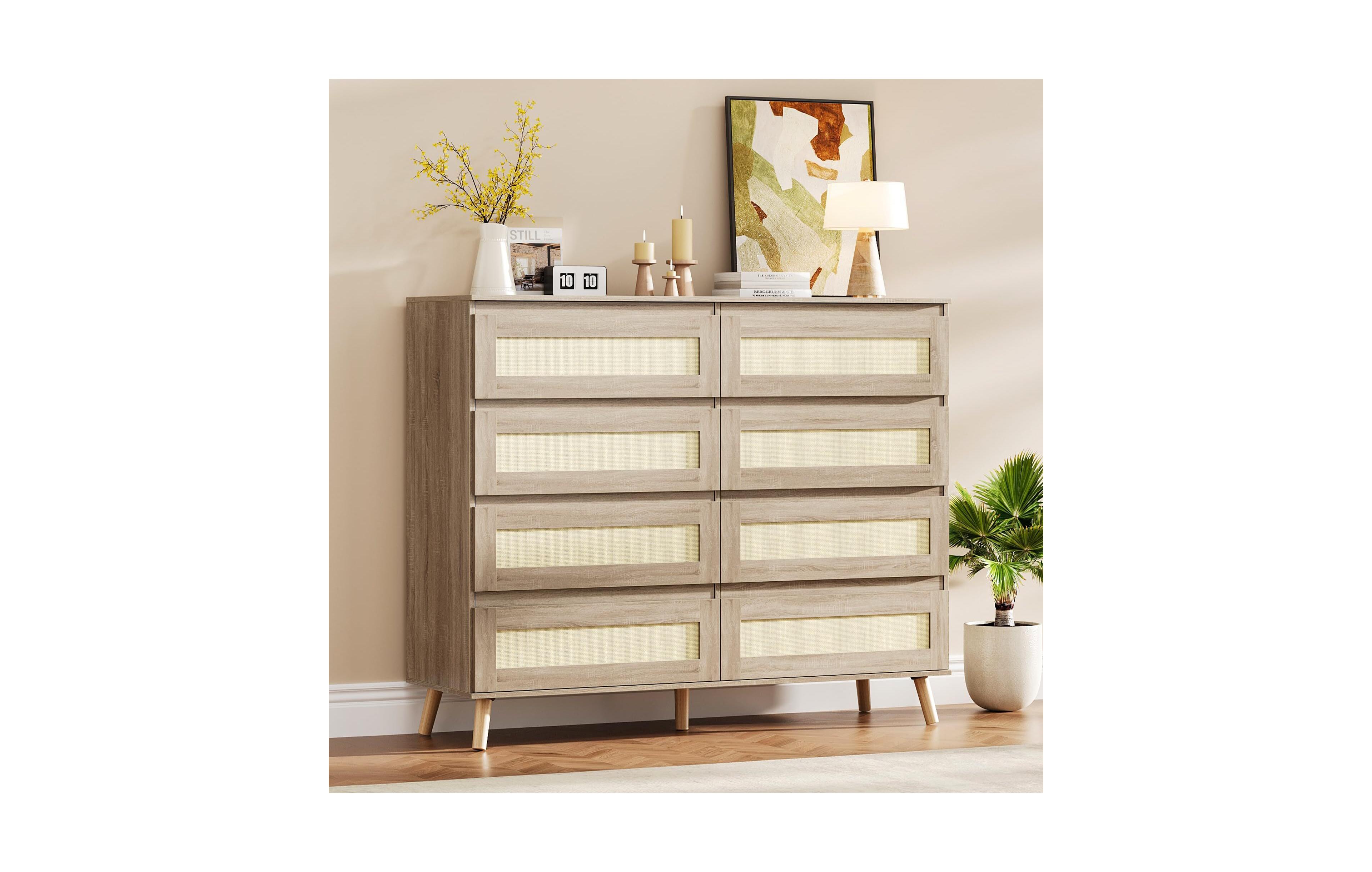 Gaomon Wood Dressers for Bedroom with 8 Drawers