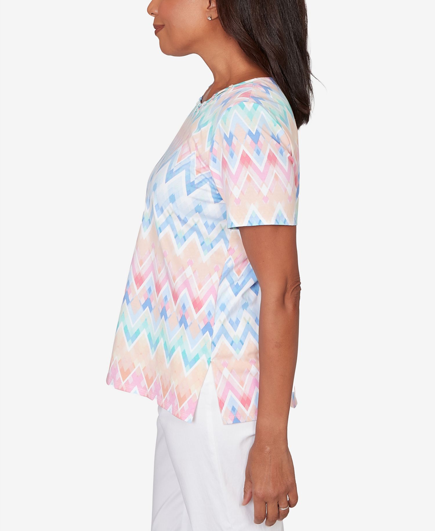 Petite Chevron Beaded Neck Top