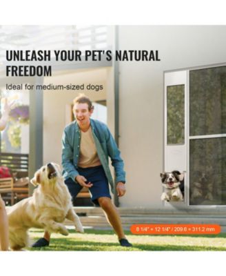 Aluminum Sliding Glass Pet Door Insert, Adjustable Height, Small