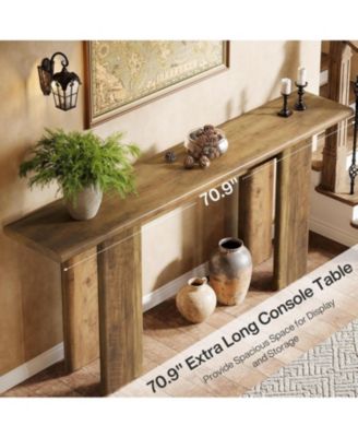 Extra Long Console Table for Entryway, Mid-Century Modern Sofa Table Behind Couch