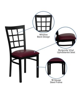 Window Back Metal Restaurant Dining Chair