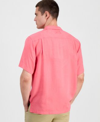 Men's Coastal La Mer Short-Sleeve Island Floral Jacquard Shirt