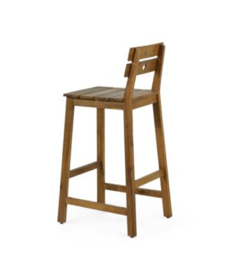 Acacia Wood Bar Stools (Set of 2) - Outdoor/Indoor