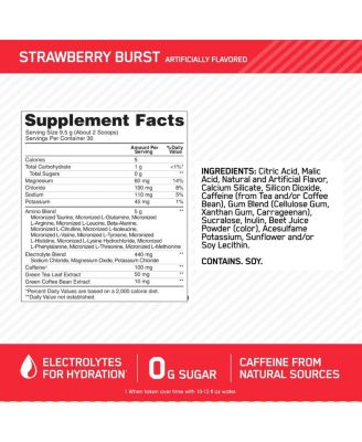 Amino Energy Powder Plus Focus, Electrolytes, Juicy Strawberry, 30 Servings 