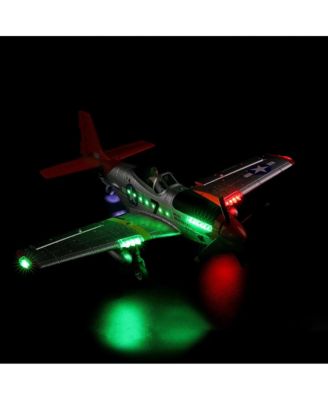 2.4G 4-Channel P51 RC Plane with Brushless Motor, 6G/3D Flight Modes, 6-Axis Gyro & LED Light