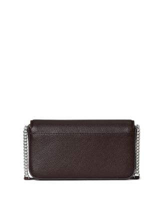 Ava Small Pebbled Leather Flap Chain Wallet