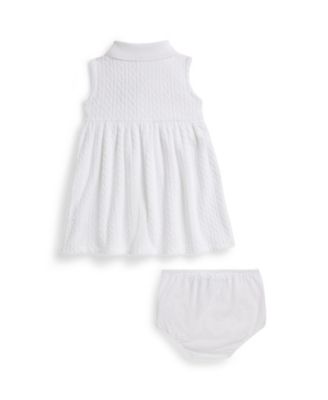 Baby Girls' Mini-Cable Short-Sleeve Polo Dress and Bloomers, 2-Piece Set