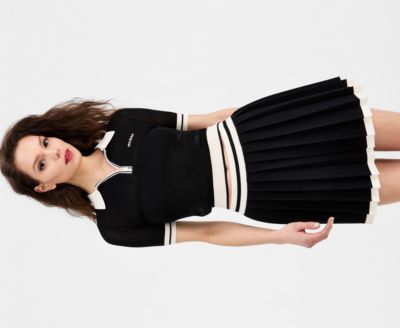 Women's Gabry Cropped Collared Polo Sweater