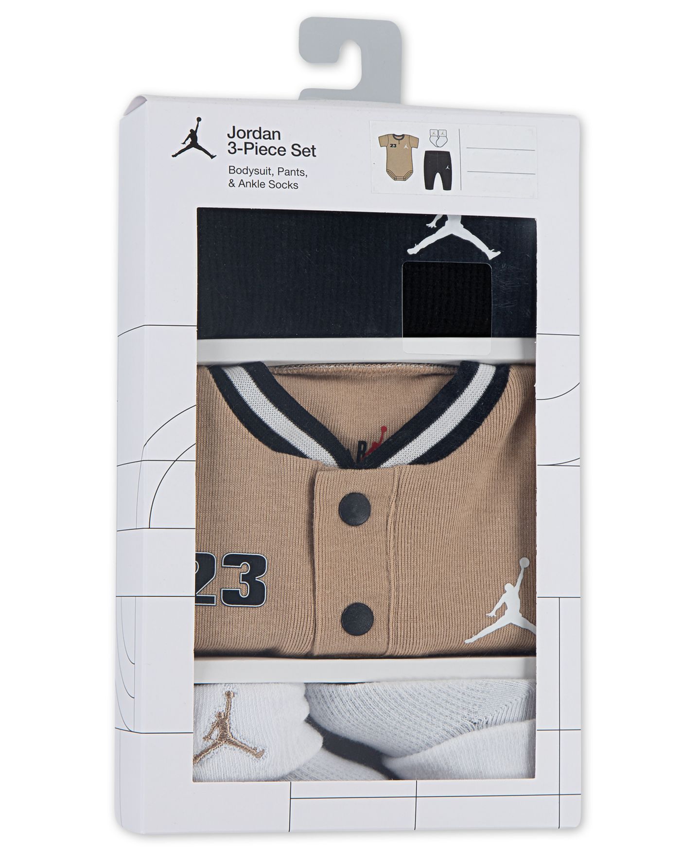Детский комплект Jordan Jumpman для малыша: боди, брюки и носки, 3 предмета, цвет: Хаки / Чёрный — фото 6