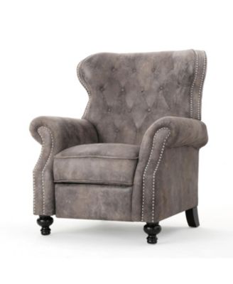 Accented Push Back Recliner Chair with Rolled Arms